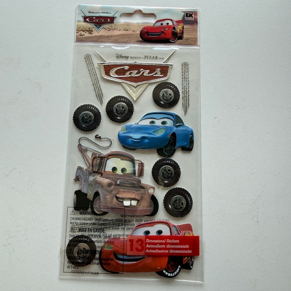 Disney Pixar Cars Dimensional Stickers Jolee's Boutique EK Success 13pc DCGIJ06